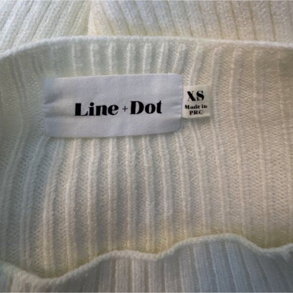 Line + Dot Womens Ribbed Knit Cream Sweater XS - Picture 5 of 7